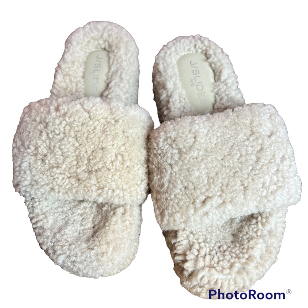 J/Slides Wool Shearling Slides, size 6
